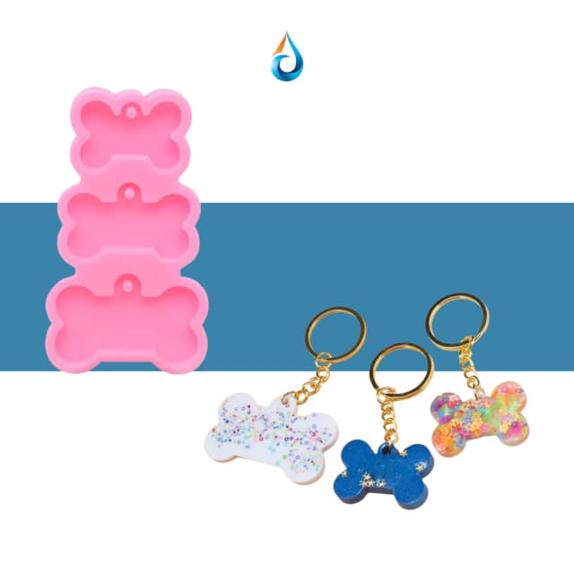 Molde Silicona Chapita Perro Triple
