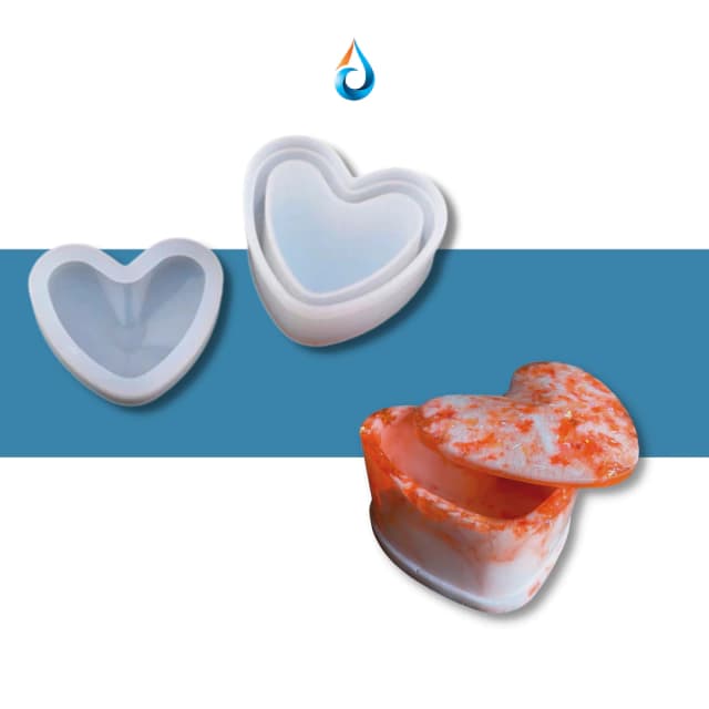 Molde Silicona Cajita con Forma de Corazón
